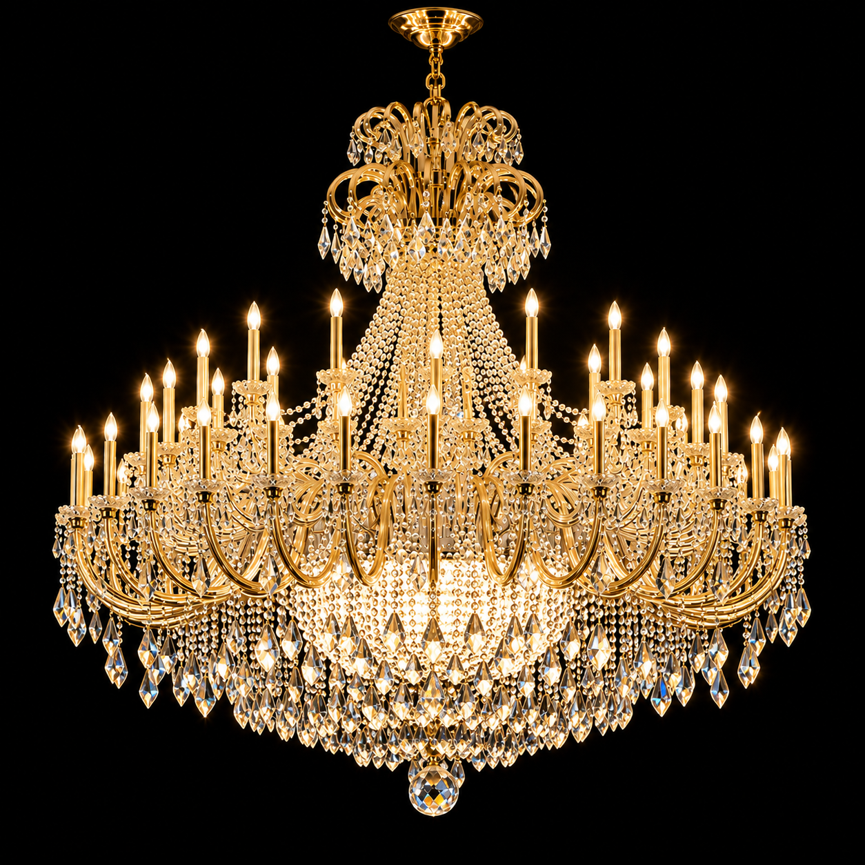 Grand Royal Baroque Crystal Chandelier — Chandeliers by Kamatlux Lighting