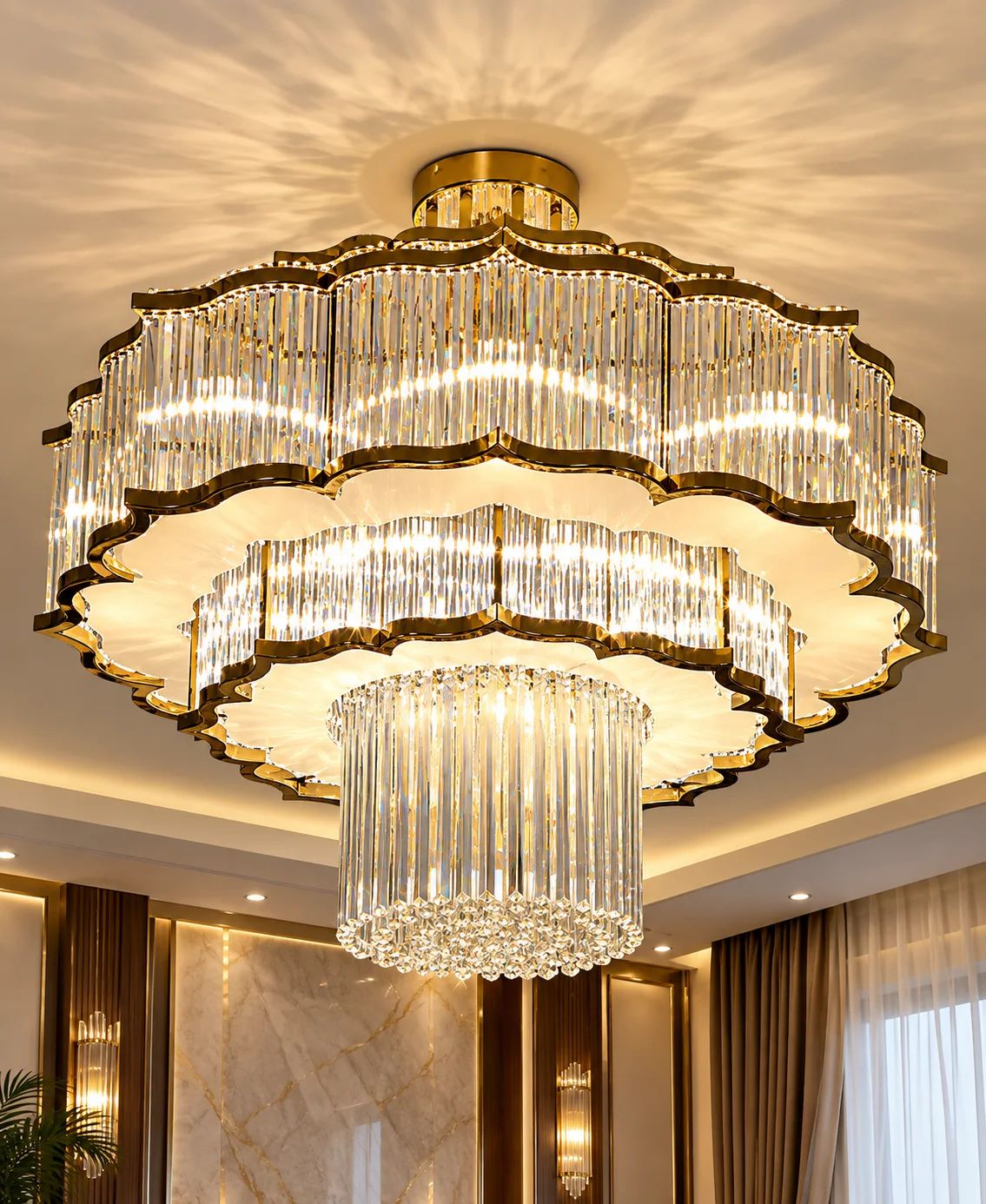 Opulent Crystal Chandelier — Chandeliers by Kamatlux Lighting