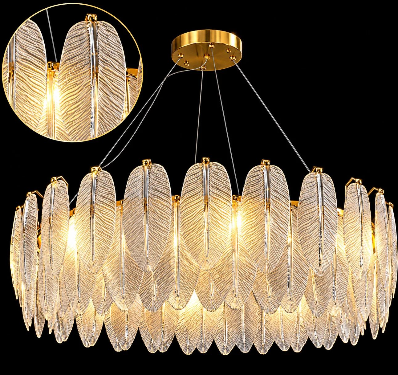 Royal Golden Leaf Crystal Chandelier