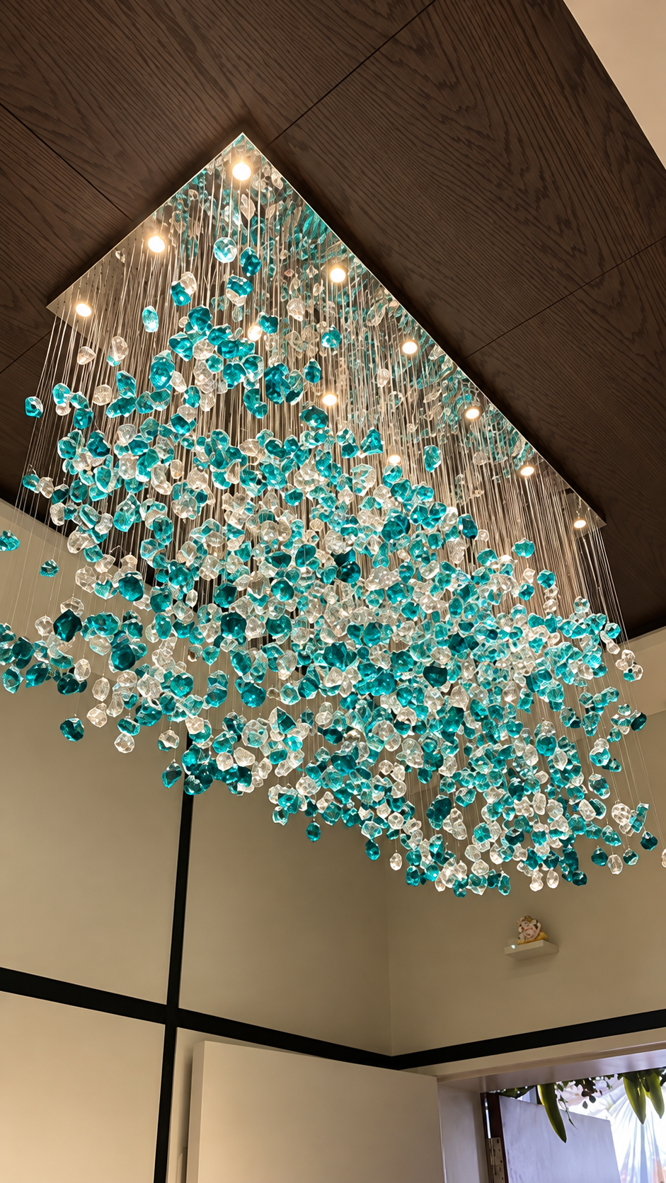Majestic Aqua Cascade Rectangular Chandelier — Chandeliers by Kamatlux Lighting