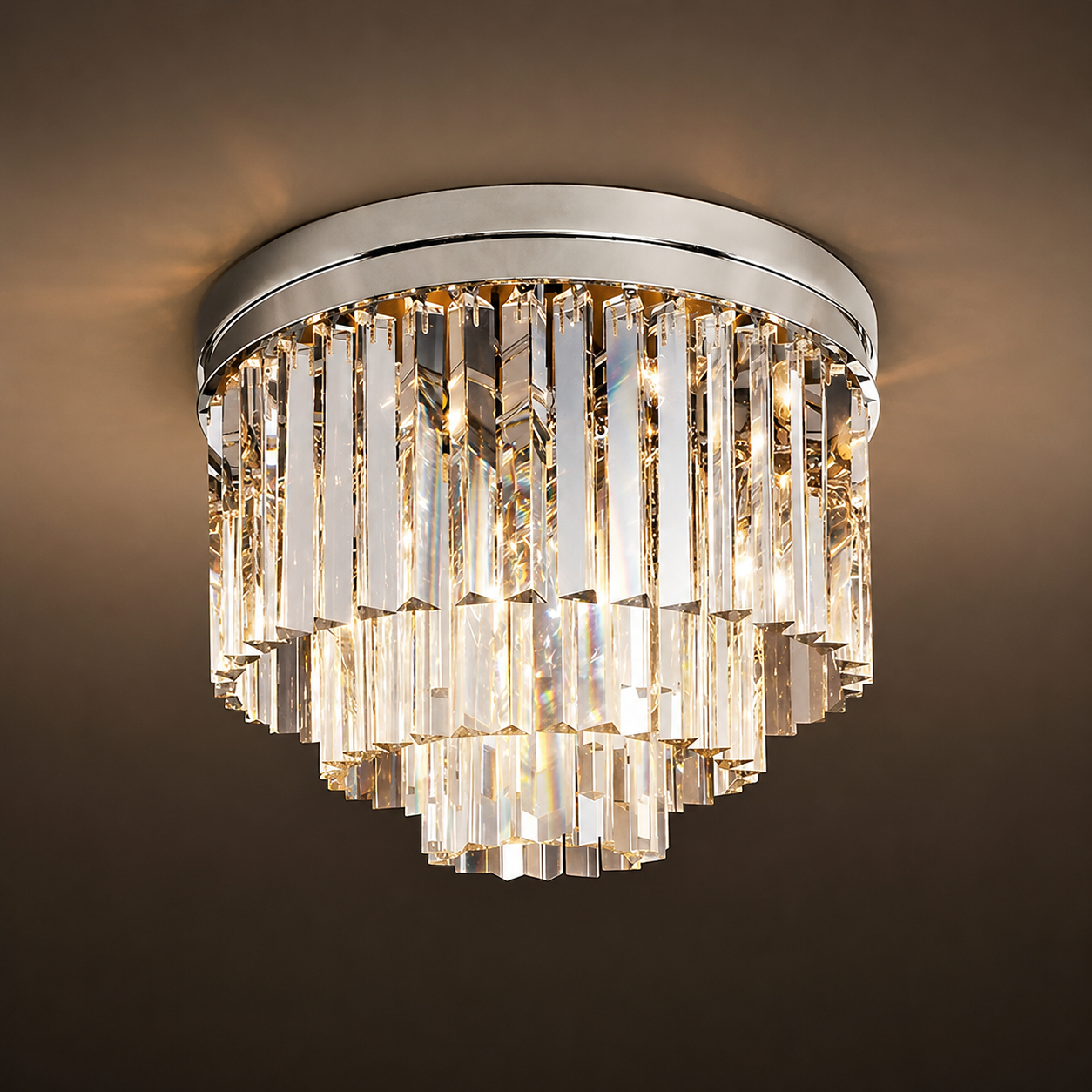 Luxury Flush Mount Crystal Chandelier primary image