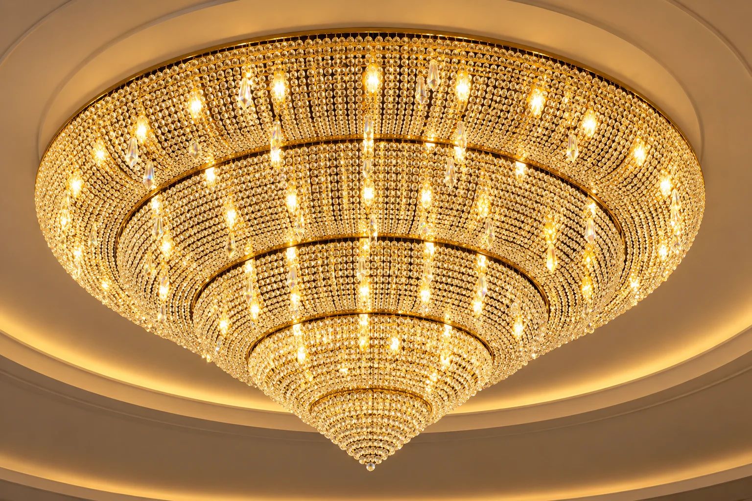 Opulent Golden Crystal Chandelier — Chandeliers by Kamatlux Lighting