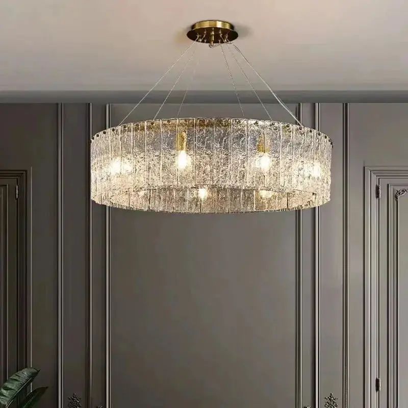 Luxury Crystal Drum Pendant Chandelier — Chandeliers by Kamatlux Lighting